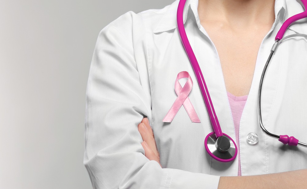 Female,Doctor,With,Pink,Ribbon.,Cancer,Concept